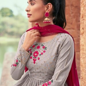 Georgette Party Wear Salwar Kameez with Thread and Embroidered Squence work